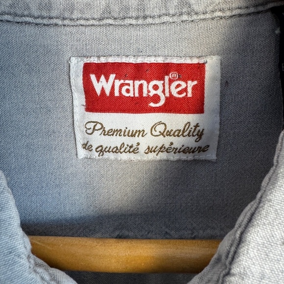 Wrangler Men's Short Sleeve Button Up Western Shirt‎ Gray X-Large Flap Pockets - Picture 3 of 12